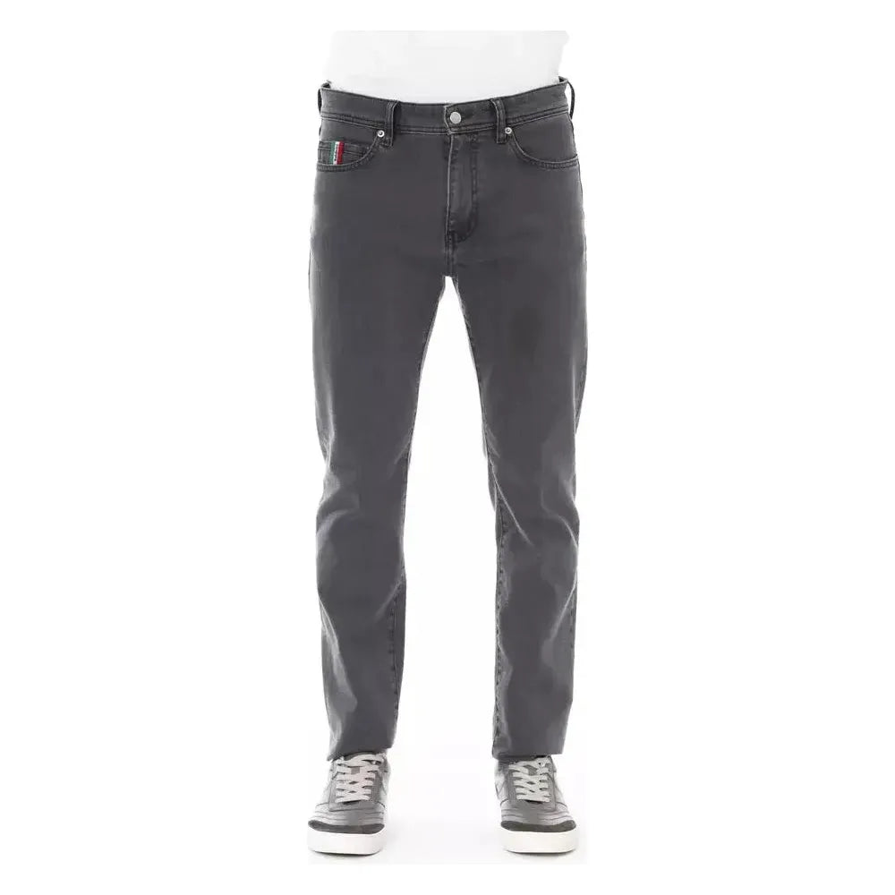 Baldinini Trend Gray Cotton Men Jeans Baldinini Trend Dark Slate Gray