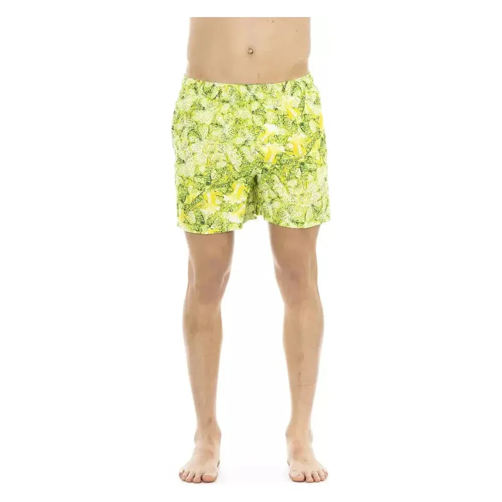 Just Cavalli Green Polyester Men Swim Short Just Cavalli Tan