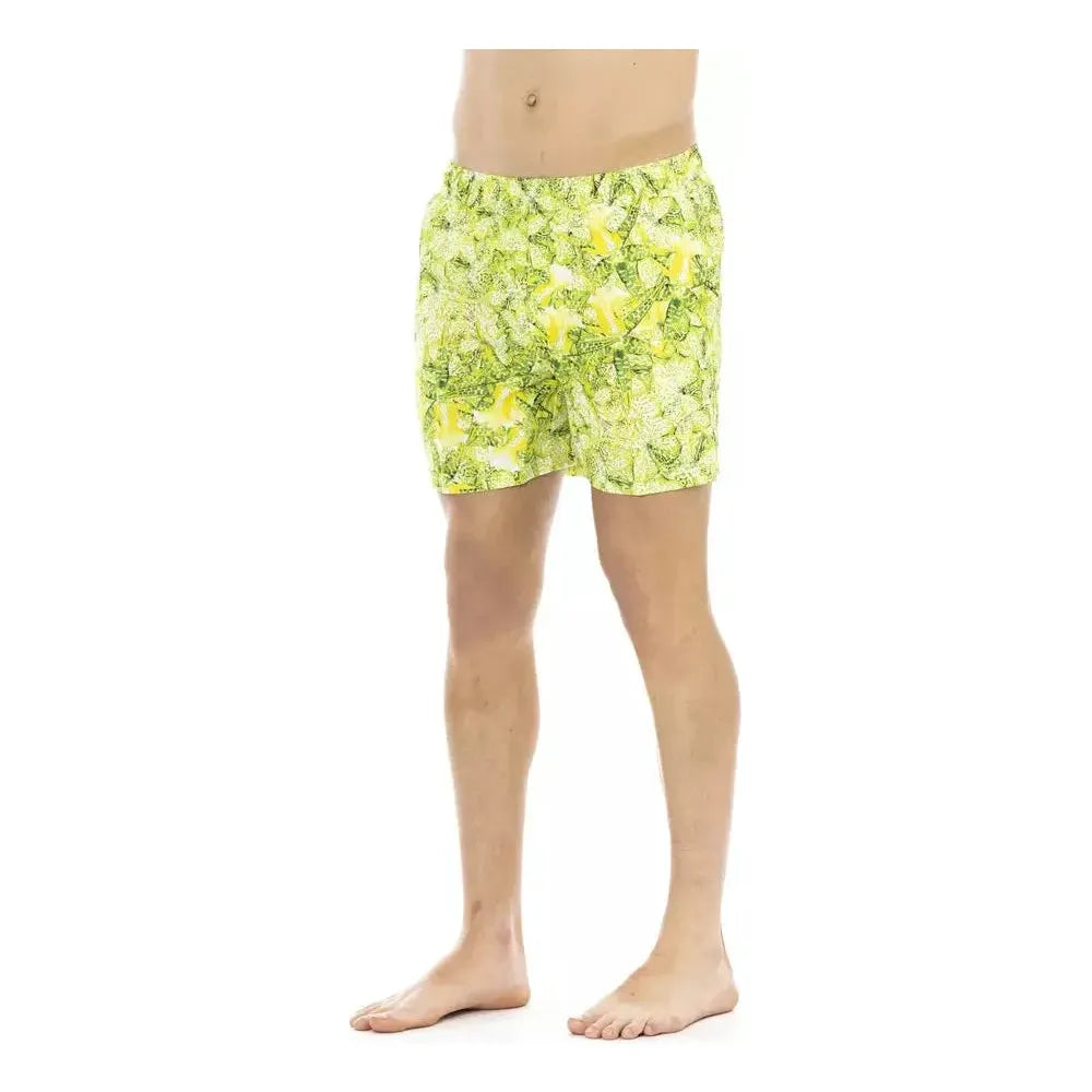 Just Cavalli Green Polyester Men Swim Short Just Cavalli Tan