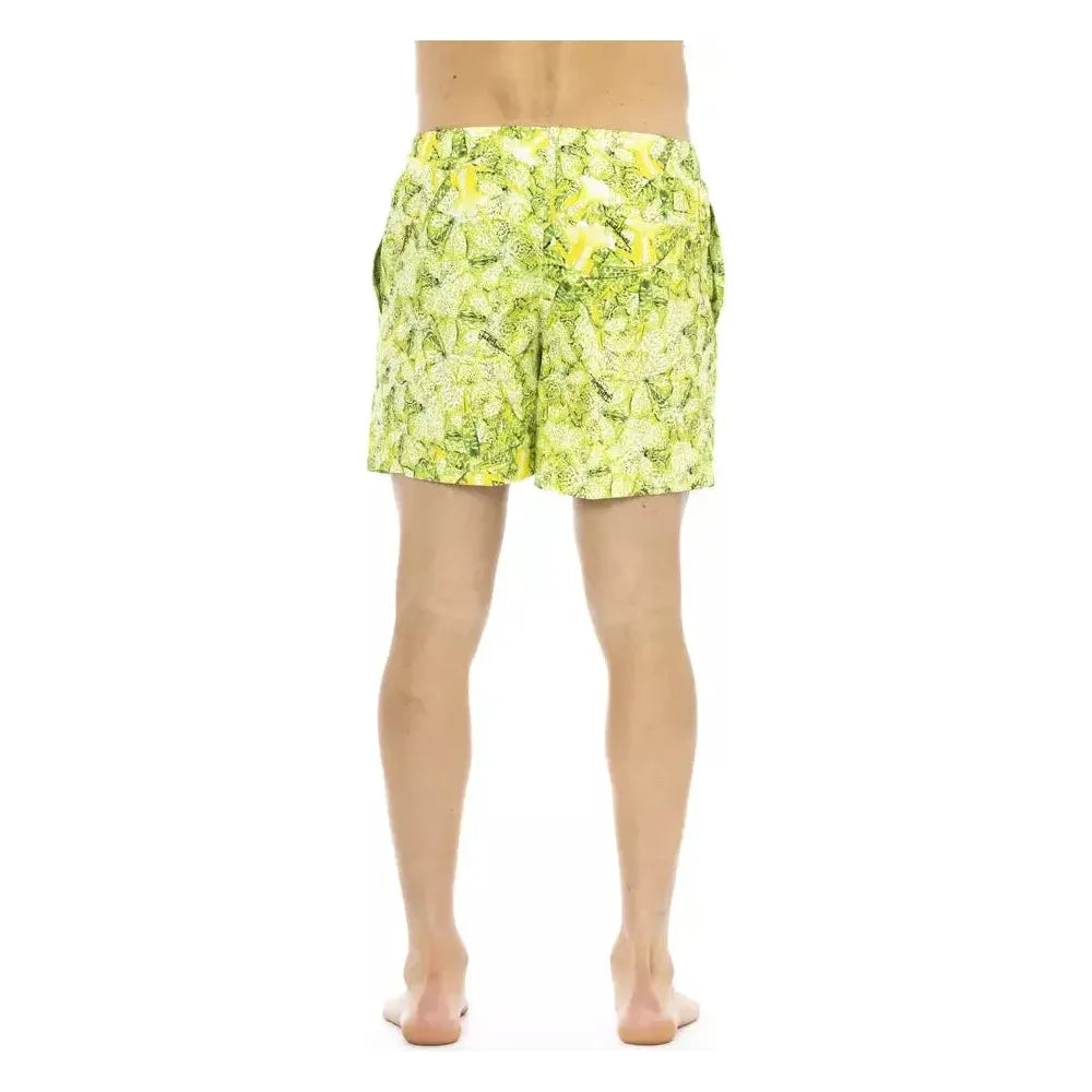 Just Cavalli Green Polyester Men Swim Short Just Cavalli Tan