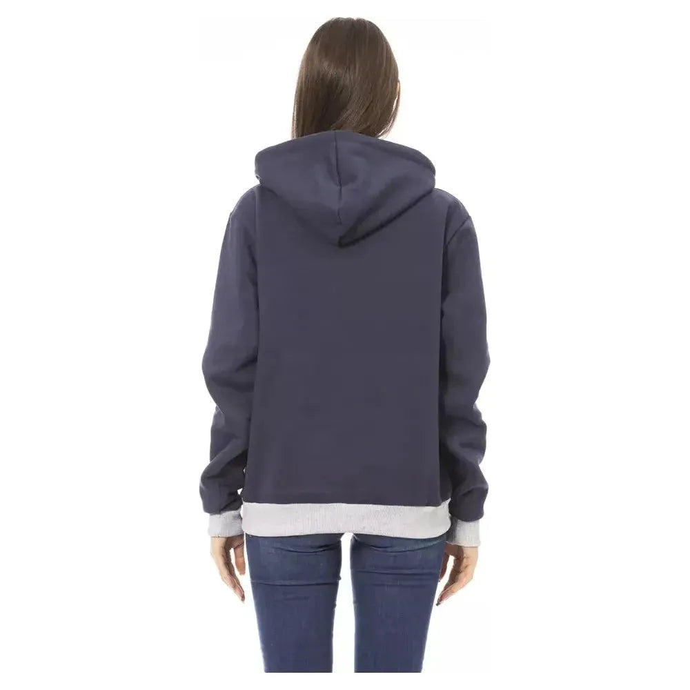 Baldinini Trend Blue Cotton Women Sweater Baldinini Trend Dark Slate Gray