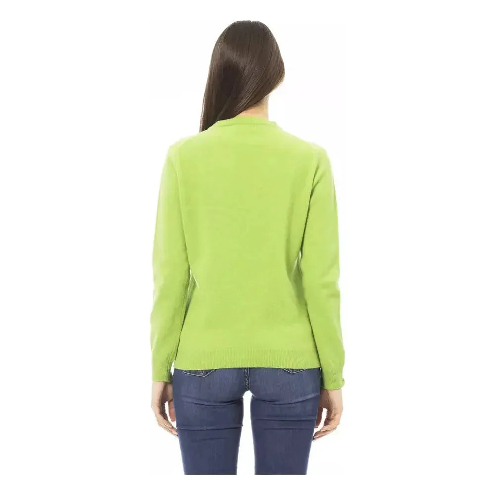 Baldinini Trend Green Cashmere Women Sweater Baldinini Trend Dark Khaki