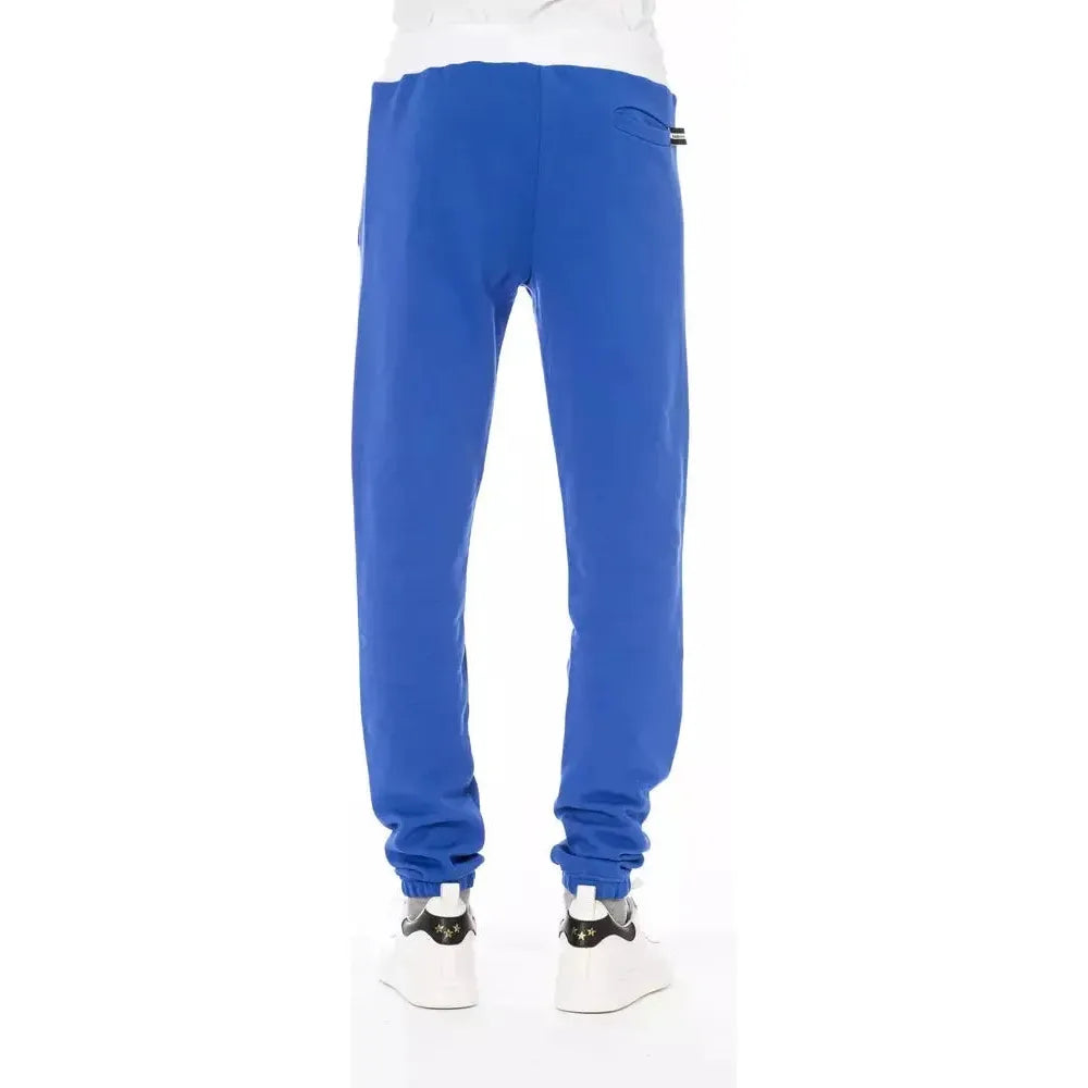 Baldinini Trend Blue Cotton Men's Sport Pant Baldinini Trend Steel Blue