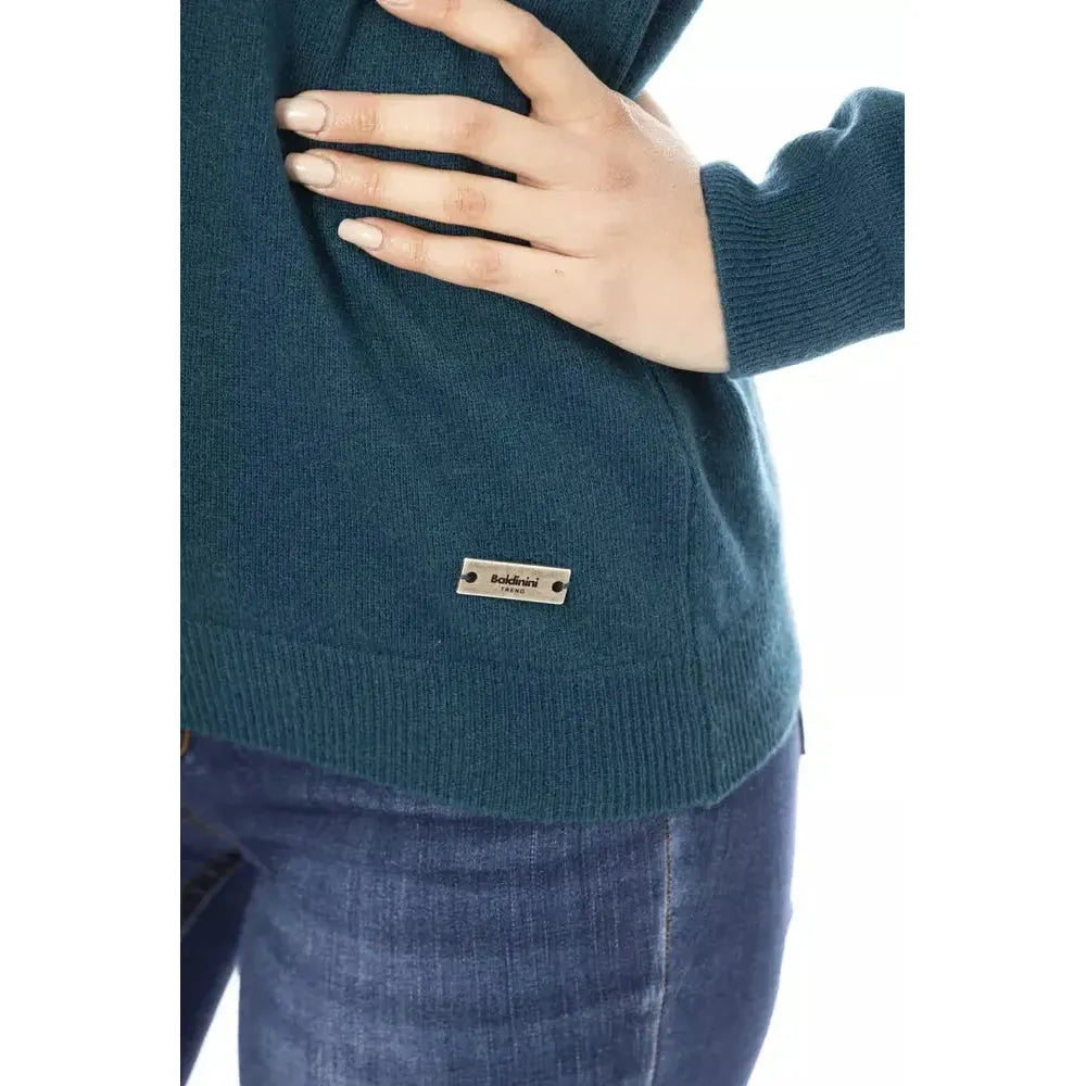 Baldinini Trend Green Wool Women Sweater Baldinini Trend Dark Slate Gray