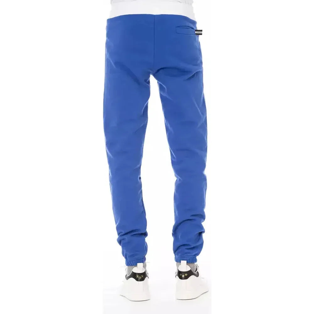 Baldinini Trend Blue Cotton Men's Sport Pant Baldinini Trend Steel Blue