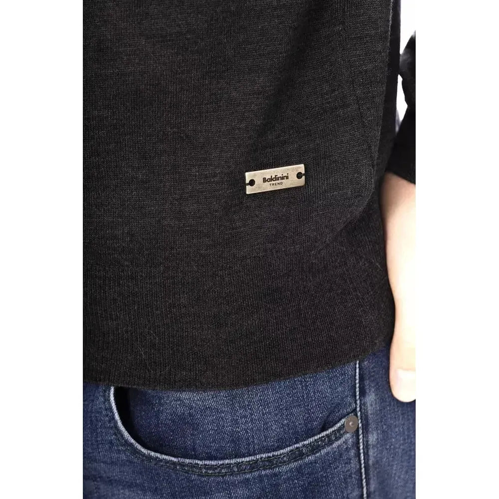 Baldinini Trend Gray Fabric Men Sweater Baldinini Trend Dark Slate Gray