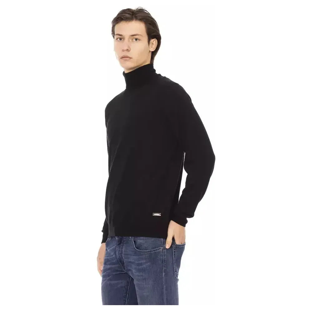 Baldinini Trend Black Fabric Men Sweater BA-22425-S