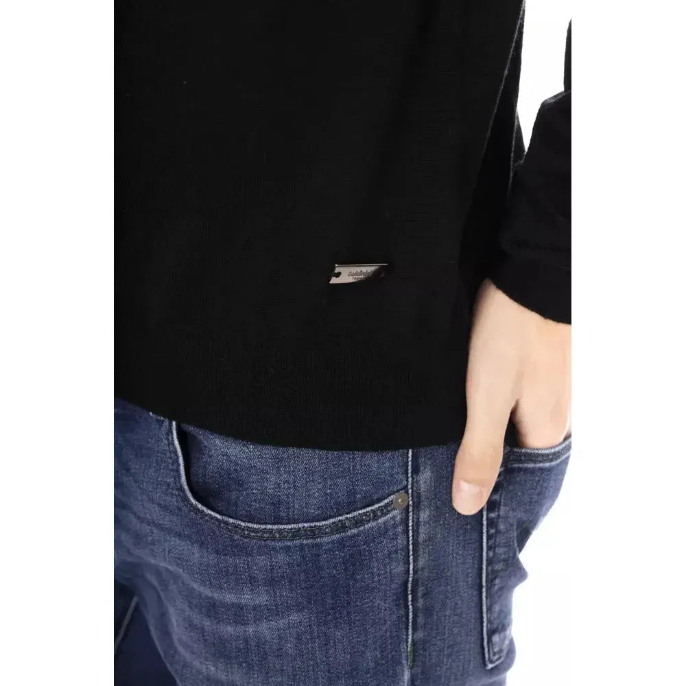Baldinini Trend Black Fabric Men Sweater BA-22425-S