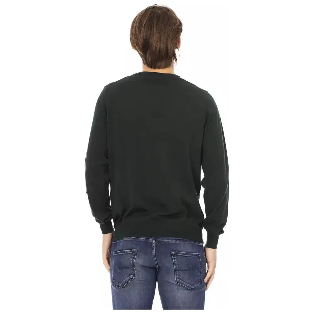 Baldinini Trend Green Fabric Men Sweater Baldinini Trend Dark Slate Gray