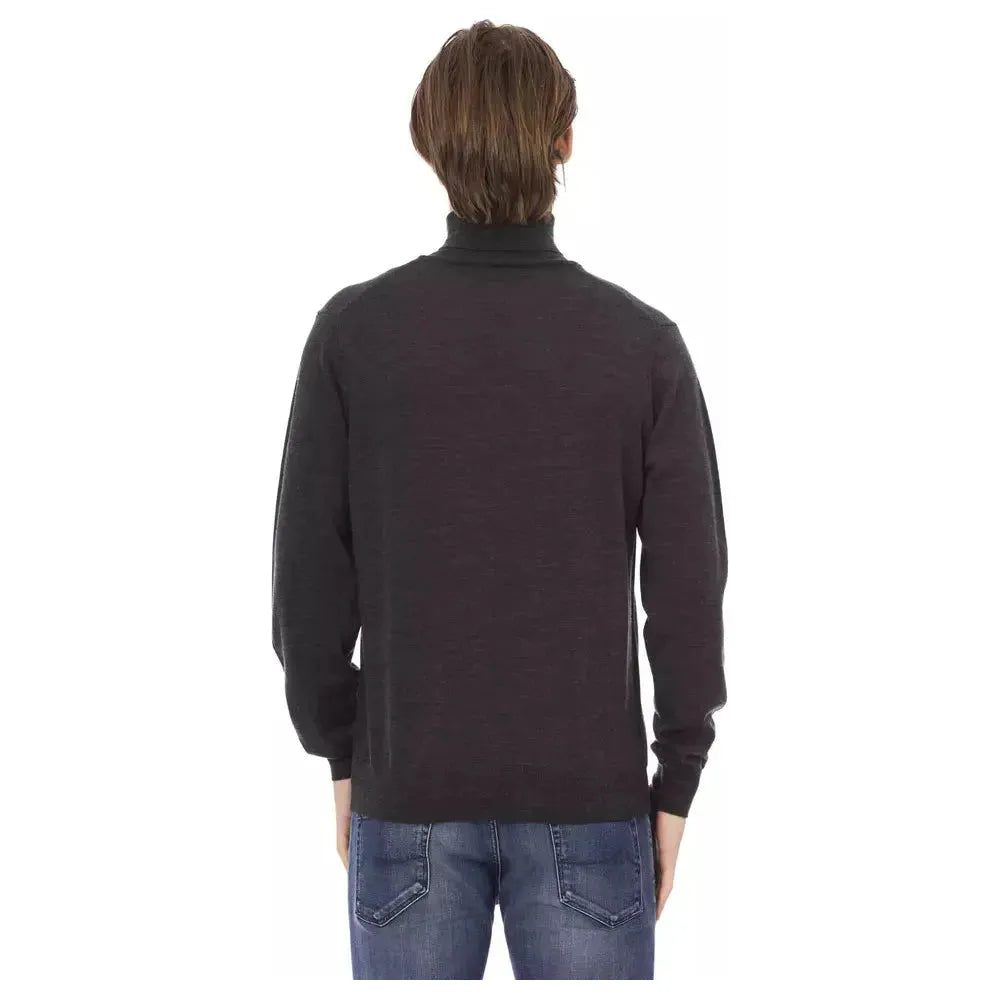 Baldinini Trend Brown Fabric Men Sweater Baldinini Trend Dark Slate Gray