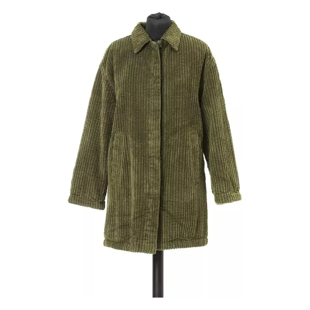 Jacob Cohen Green Cotton Women Jacket WOMAN COATS & JACKETS Jacob Cohen Dark Olive Green