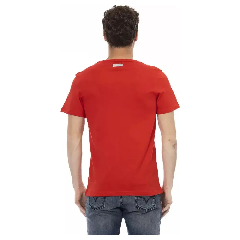 Bikkembergs Red Cotton Men T-Shirt Bikkembergs Firebrick