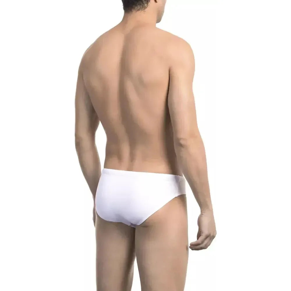 Bikkembergs White Polyamide Men's Swimwear Bikkembergs Rosy Brown