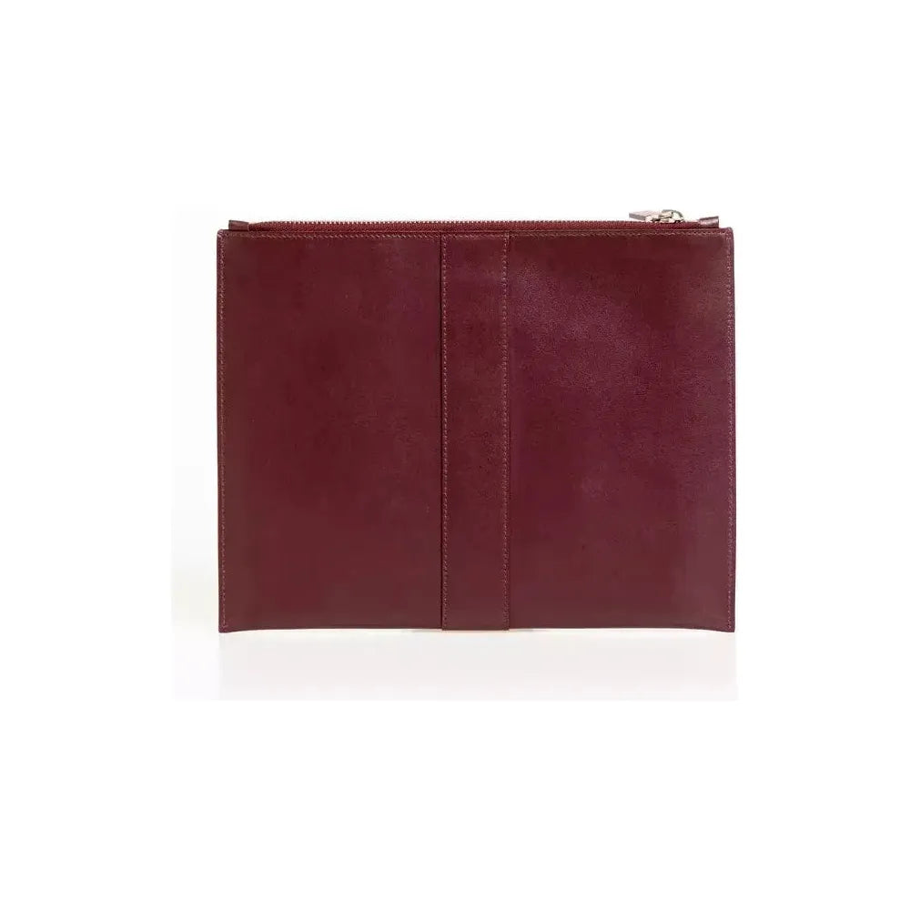 Trussardi Brown Leather Men Clutch Wallet Trussardi Saddle Brown