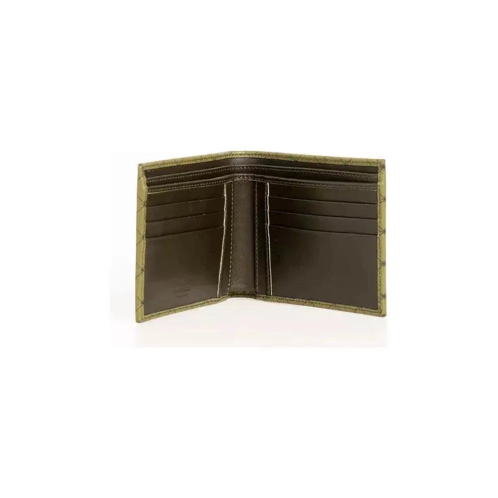 Trussardi Green Leather Men Wallet Wallet Trussardi Antique White