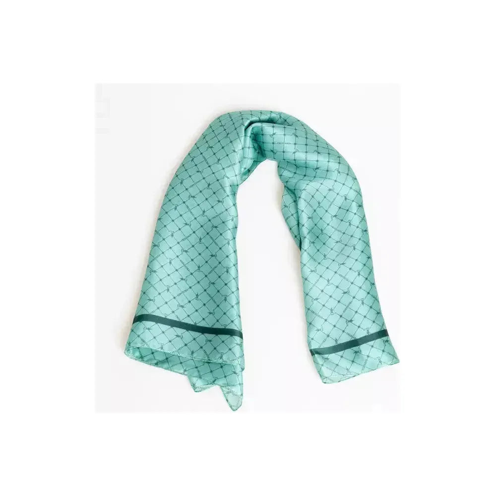 Trussardi Light Blue Silk Women Scarf Scarf Trussardi Cadet Blue