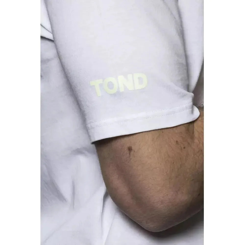 Tond White Cotton Men's Oversized T-Shirt MAN T-SHIRTS Tond Light Gray