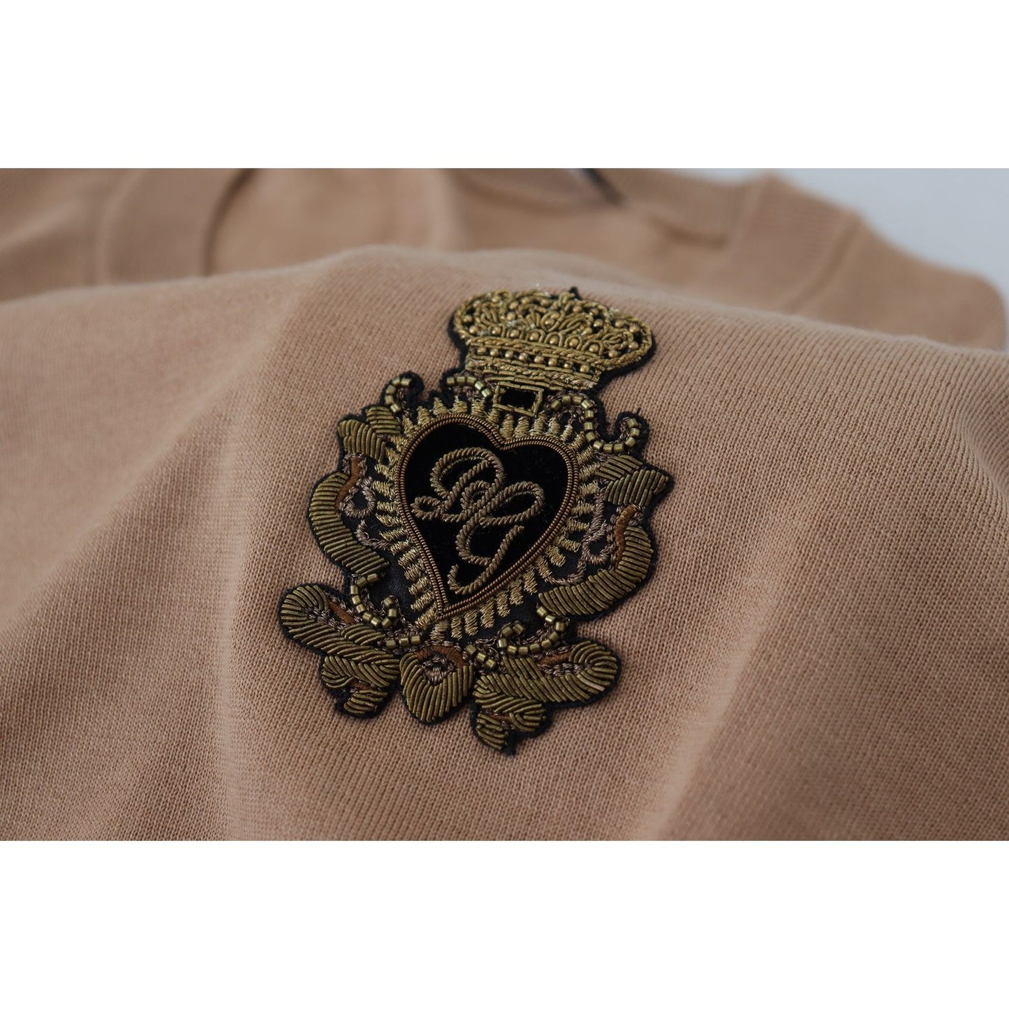 Dolce & Gabbana Beige Cashmere Crewneck Pullover Sweater Dolce & Gabbana Dim Gray