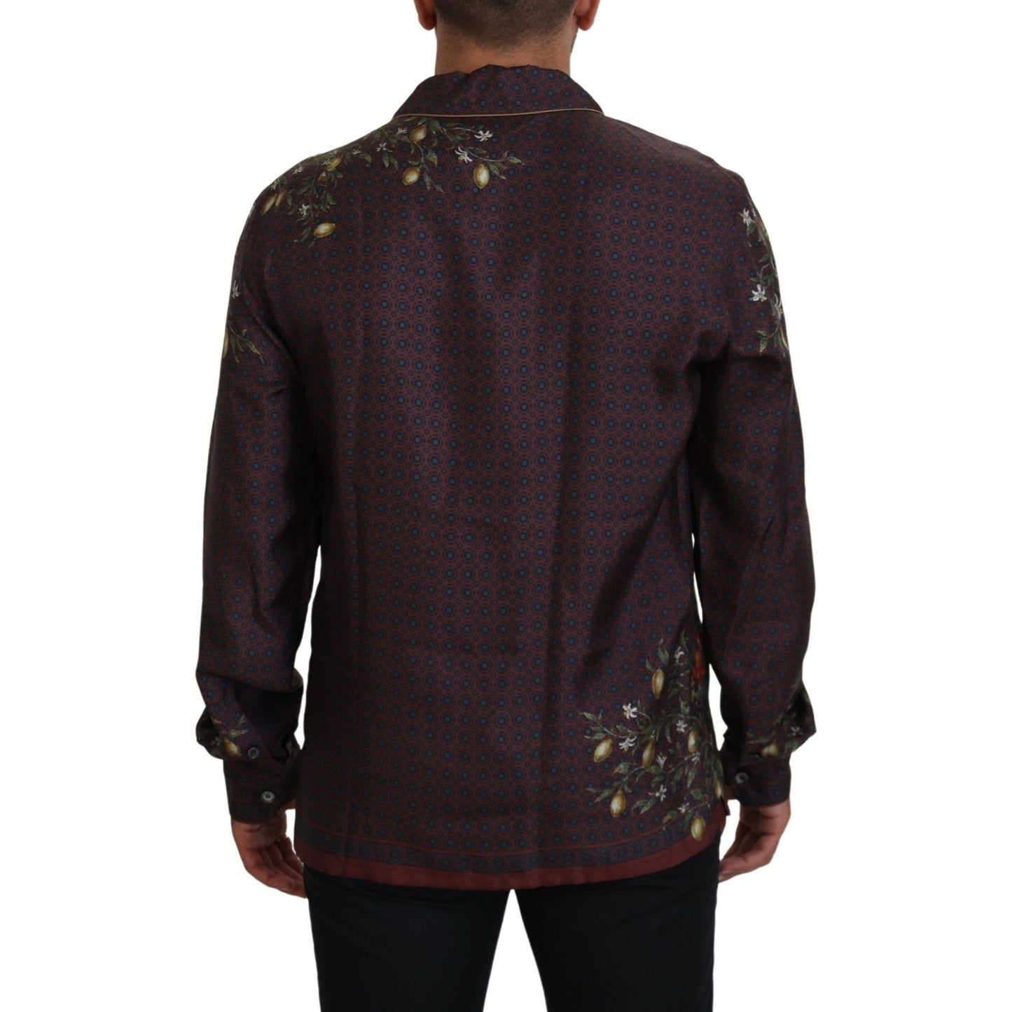 Dolce & Gabbana Elegant Silk Satin Men's Pajama Style Shirt Dolce & Gabbana Black