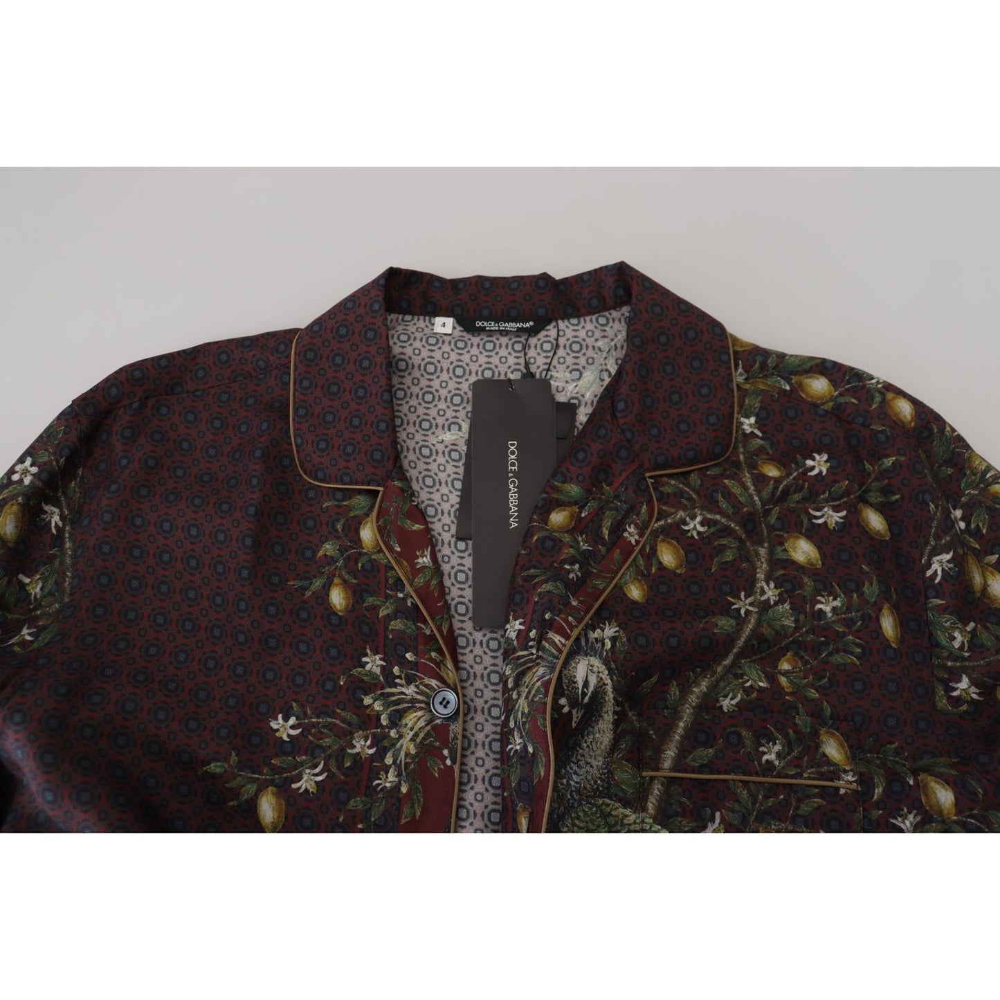 Dolce & Gabbana Elegant Silk Satin Men's Pajama Style Shirt Dolce & Gabbana Gray