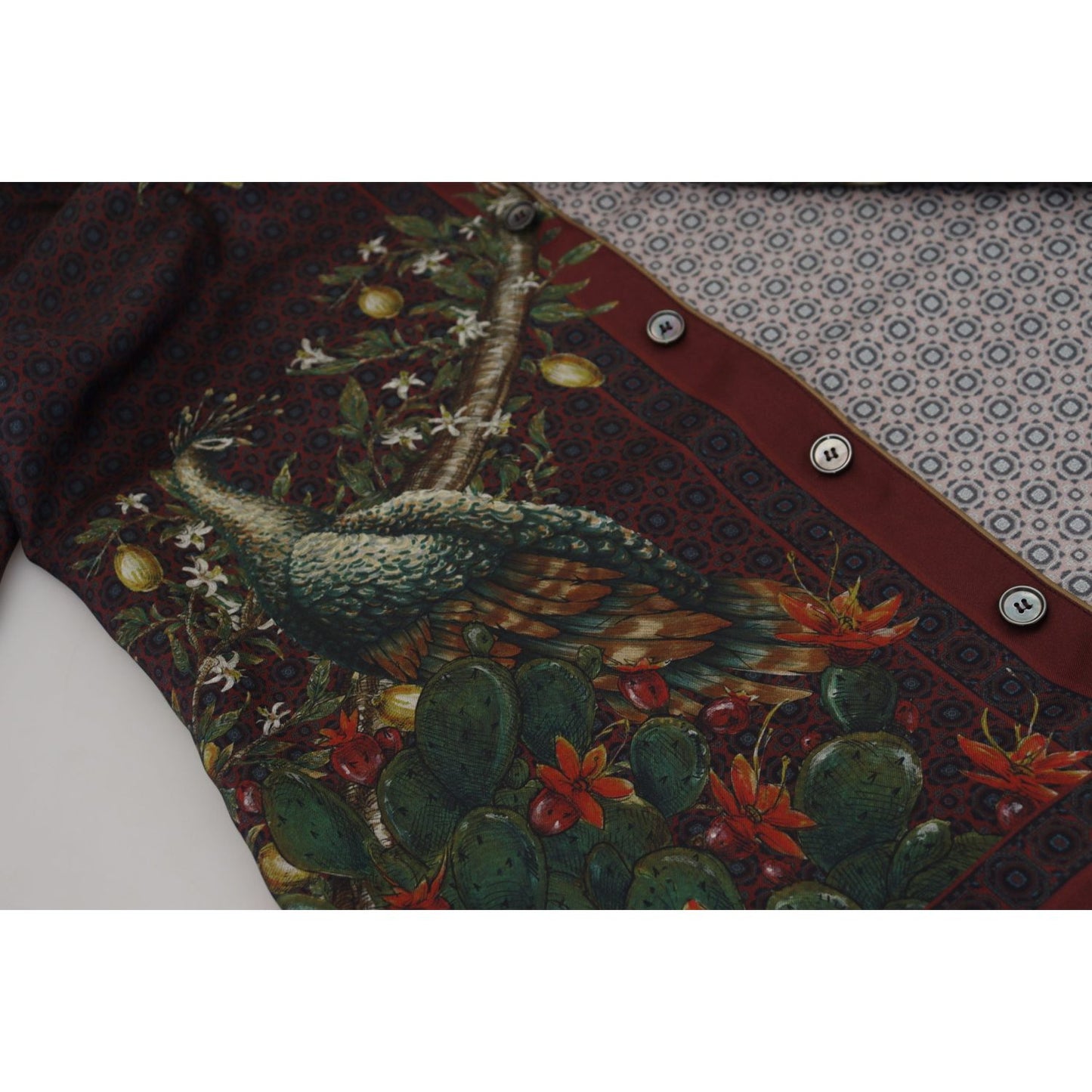 Dolce & Gabbana Elegant Silk Satin Men's Pajama Style Shirt Dolce & Gabbana Dark Slate Gray