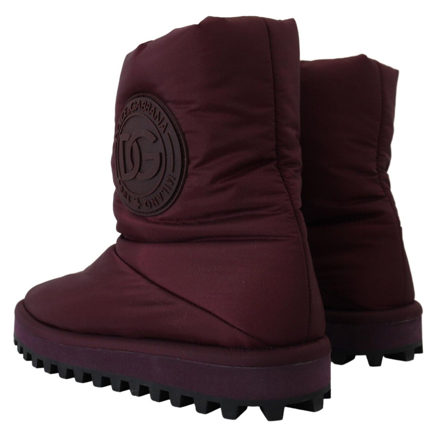 Dolce & Gabbana Elegant Bordeaux Mid Calf Boots Dolce & Gabbana Black