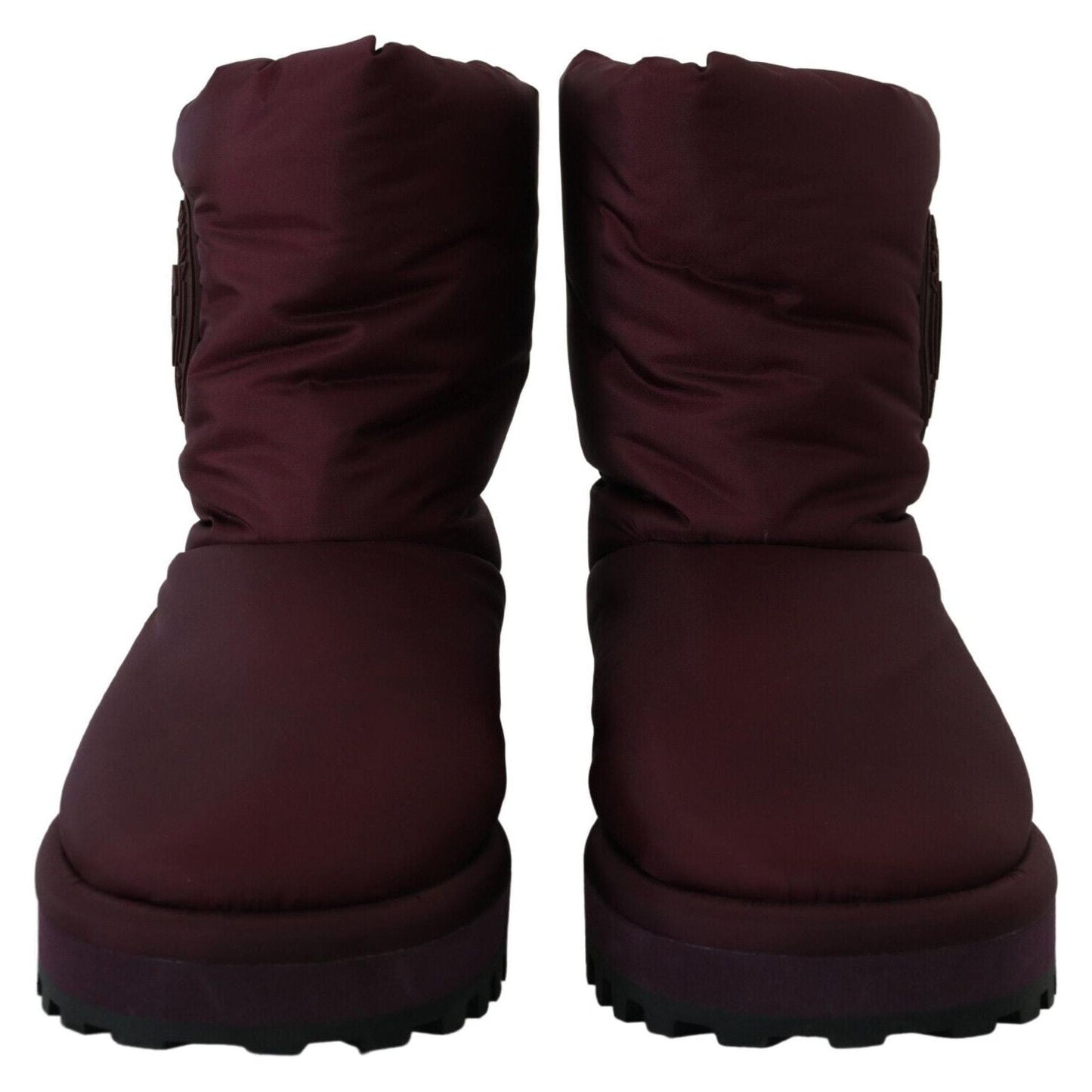 Dolce & Gabbana Elegant Bordeaux Mid Calf Boots Dolce & Gabbana Black