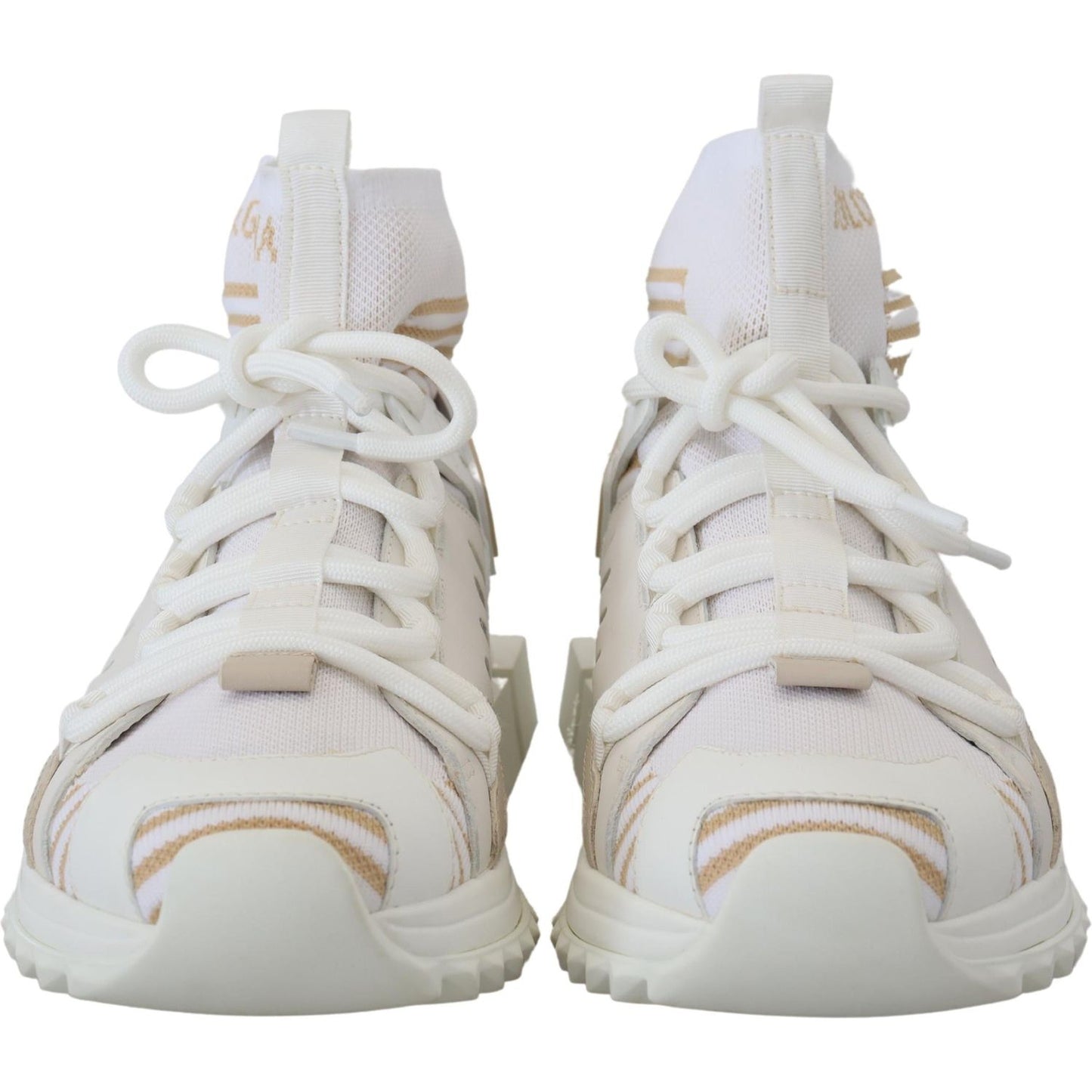 Dolce & Gabbana Elegant White Beige SORRENTO Sneakers Dolce & Gabbana Gray