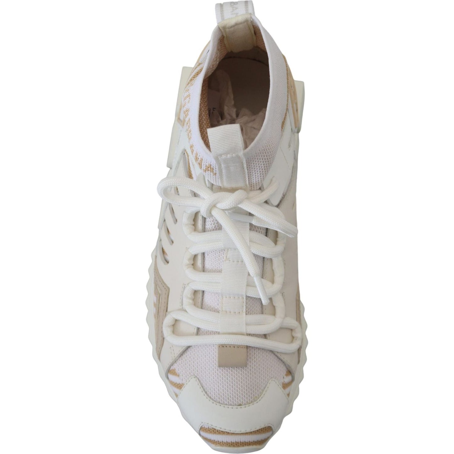 Dolce & Gabbana Elegant White Beige SORRENTO Sneakers Dolce & Gabbana Gray