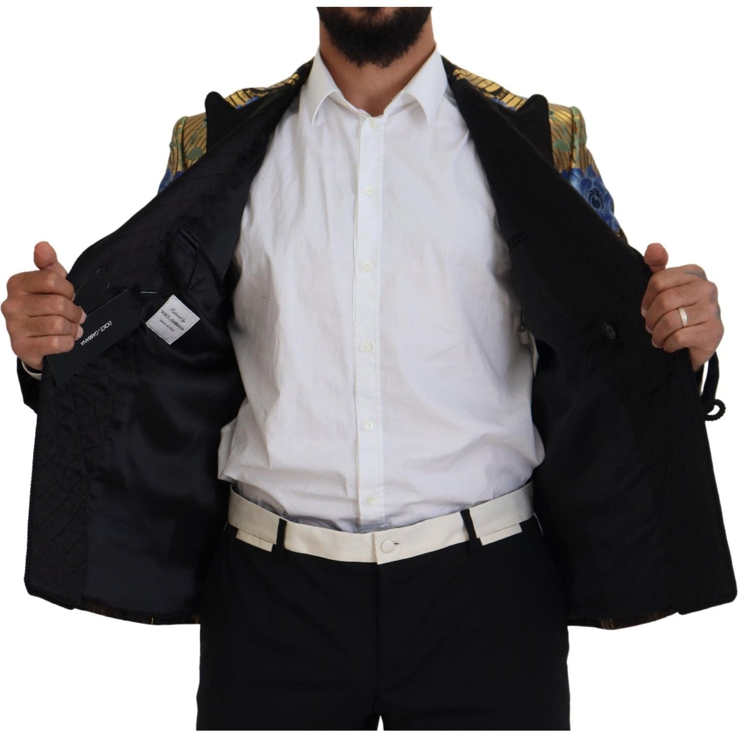 Dolce & Gabbana Elegant Floral Evening Party Blazer Dolce & Gabbana Black