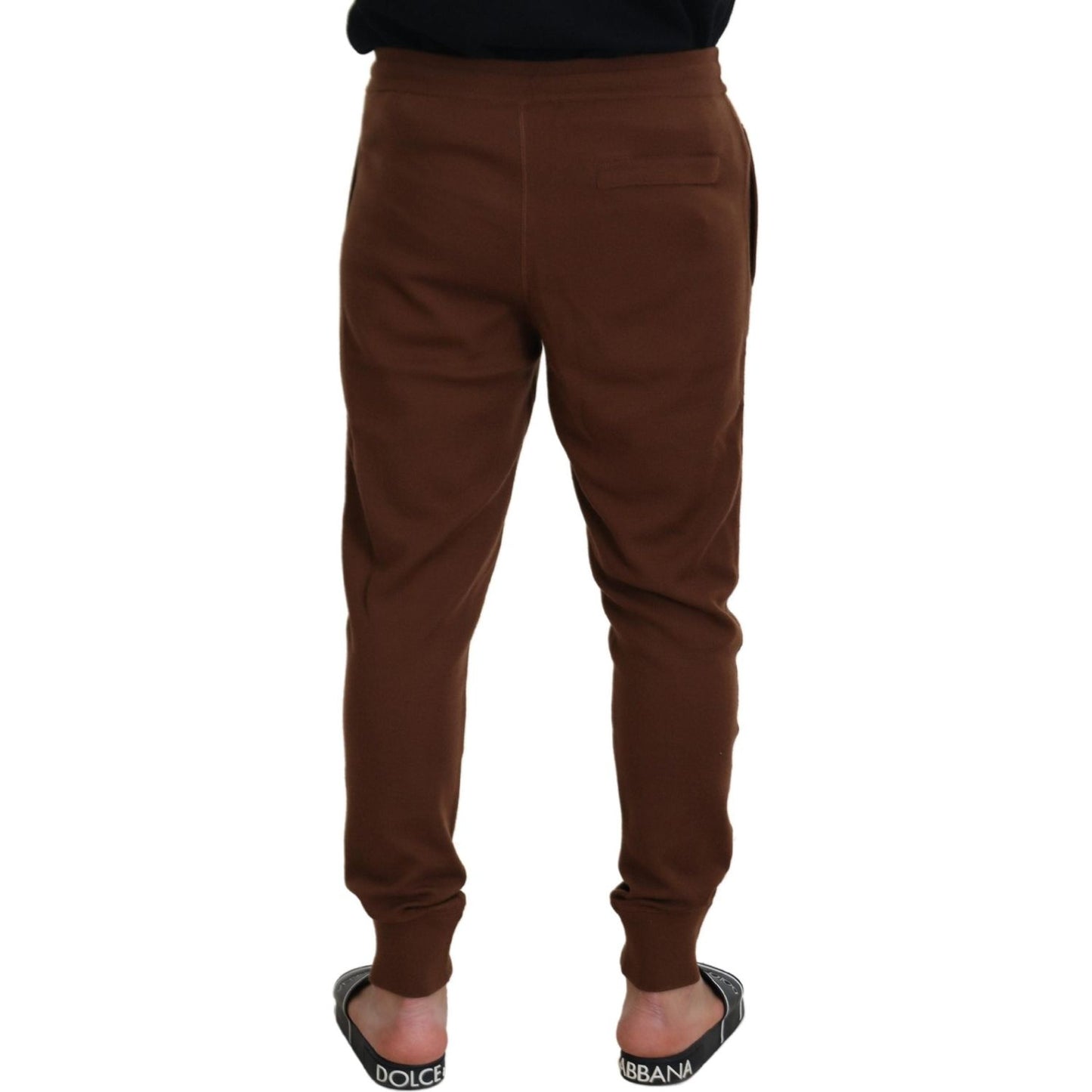 Dolce & Gabbana Elegant Brown Cashmere Jogger Pants Dolce & Gabbana Dark Slate Gray