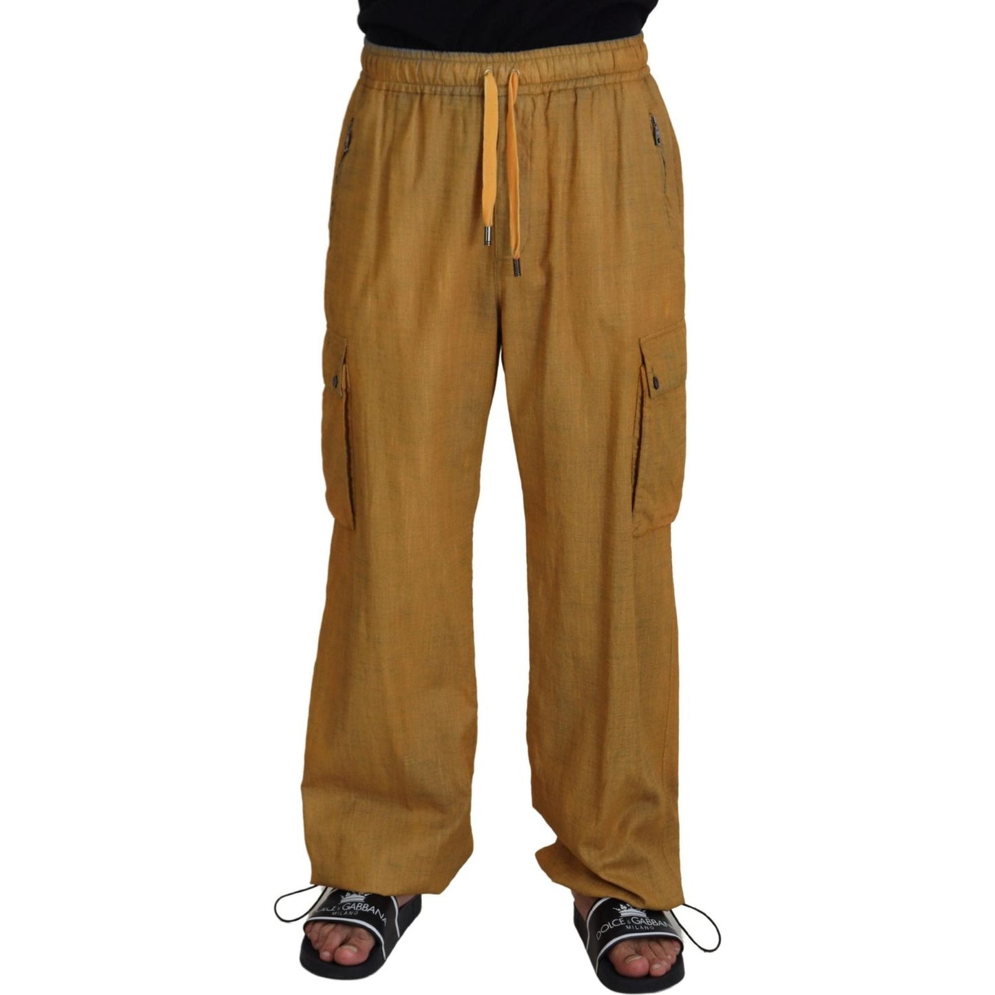 Dolce & Gabbana Elegant Italian Linen Trousers Dolce & Gabbana Sienna