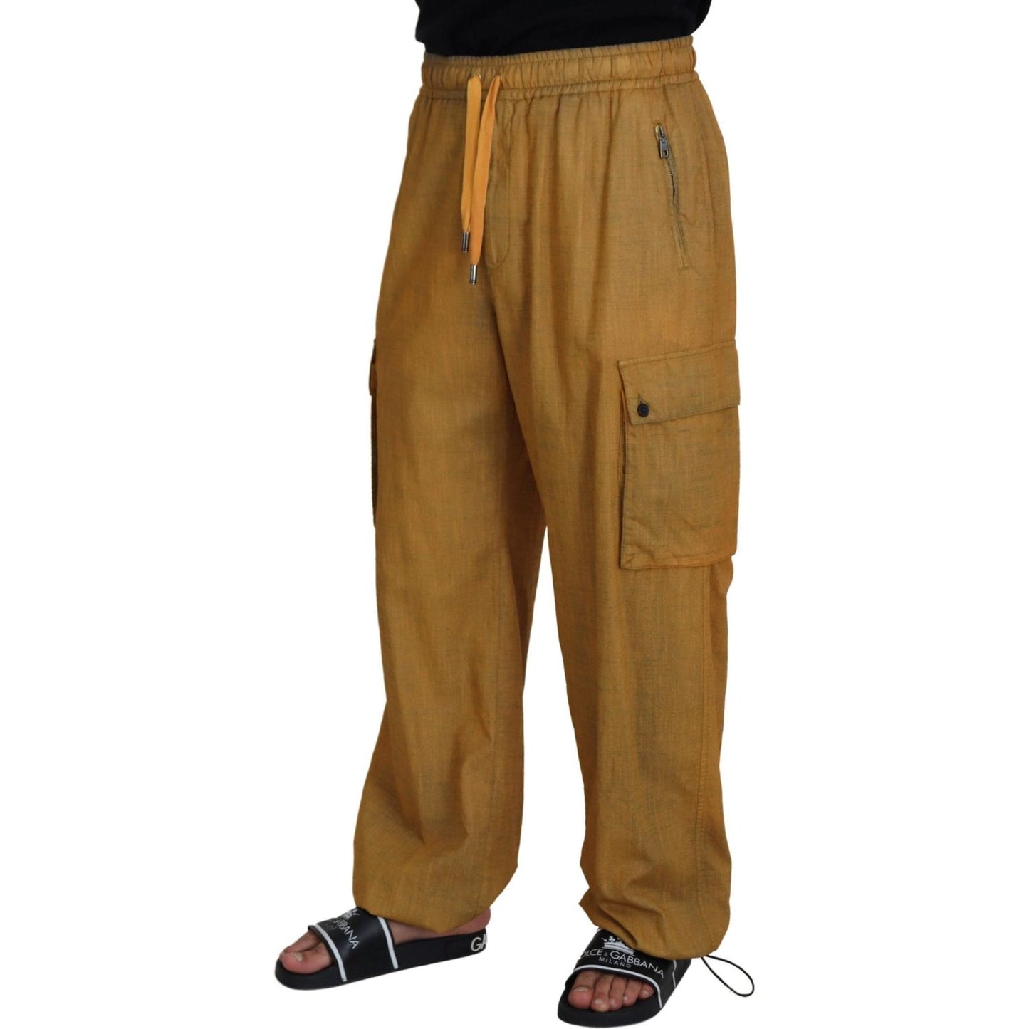 Dolce & Gabbana Elegant Italian Linen Trousers Dolce & Gabbana Sienna