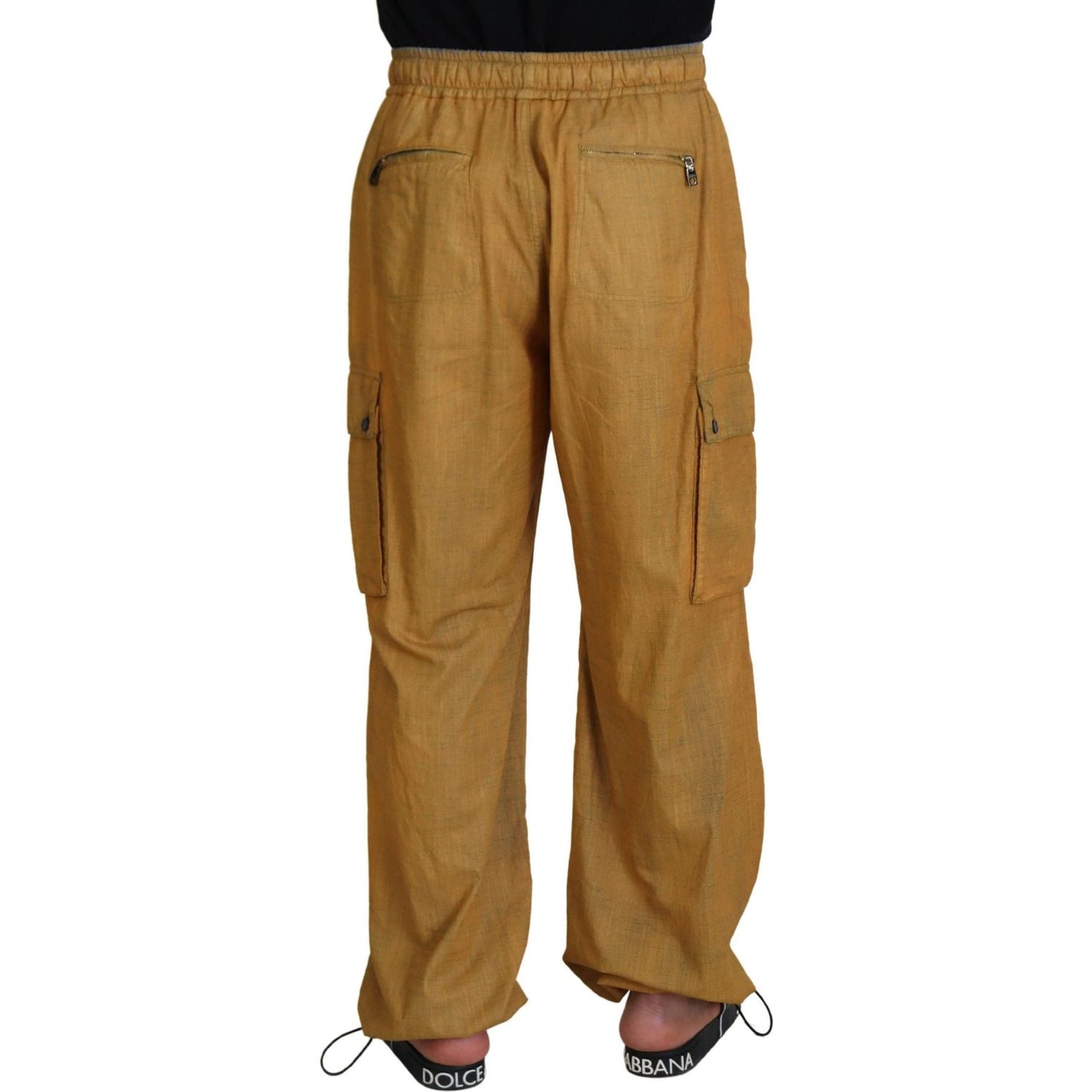 Dolce & Gabbana Elegant Italian Linen Trousers Dolce & Gabbana Sienna