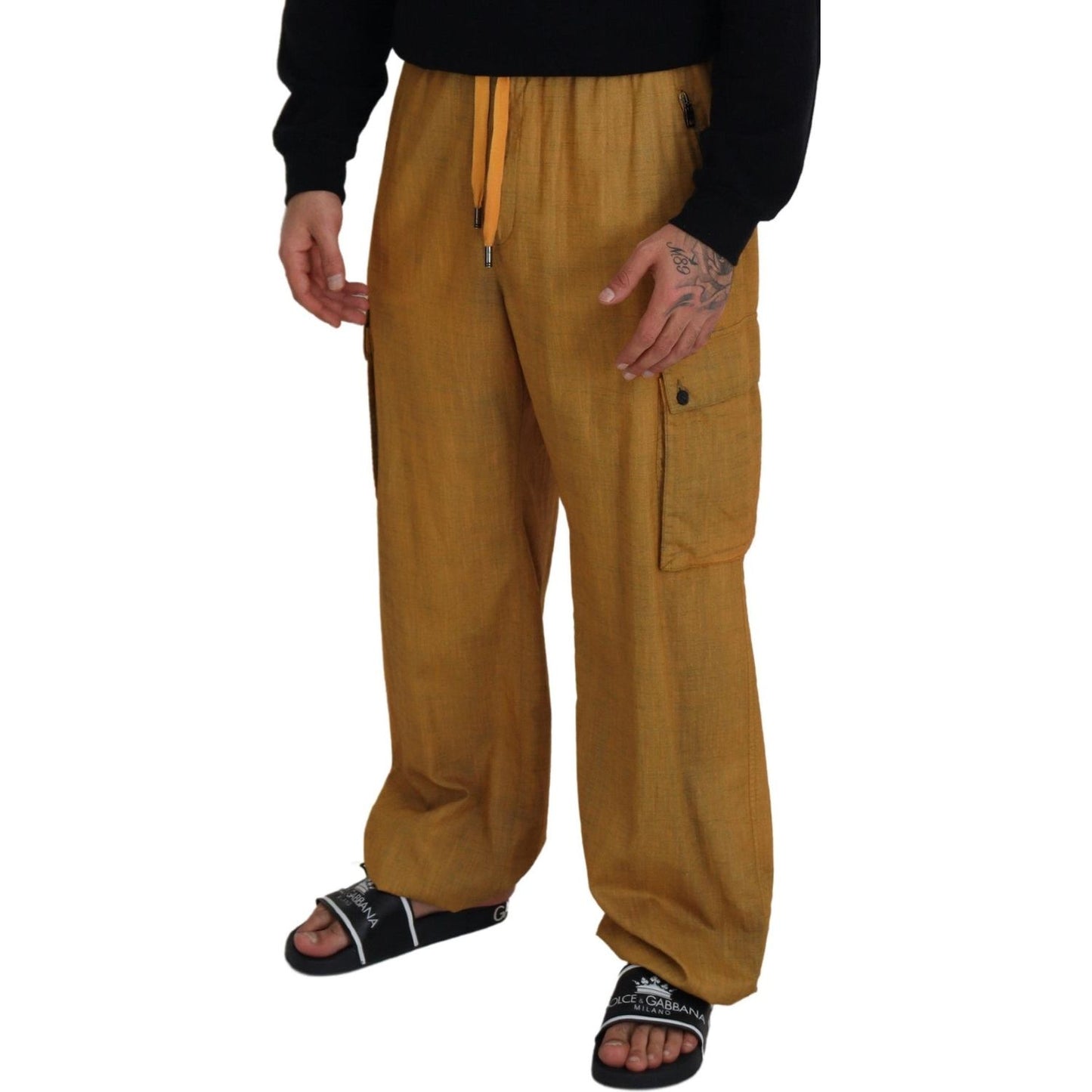 Dolce & Gabbana Elegant Italian Linen Trousers Dolce & Gabbana Saddle Brown