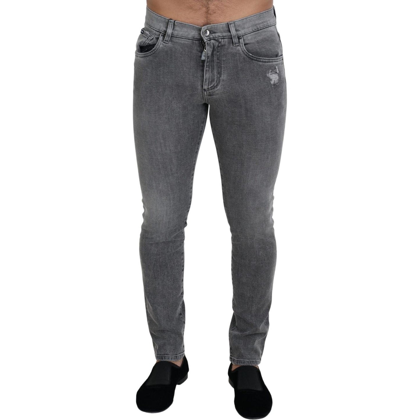 Dolce & Gabbana Chic Grey Washed Denim Pants Dolce & Gabbana Dark Slate Gray