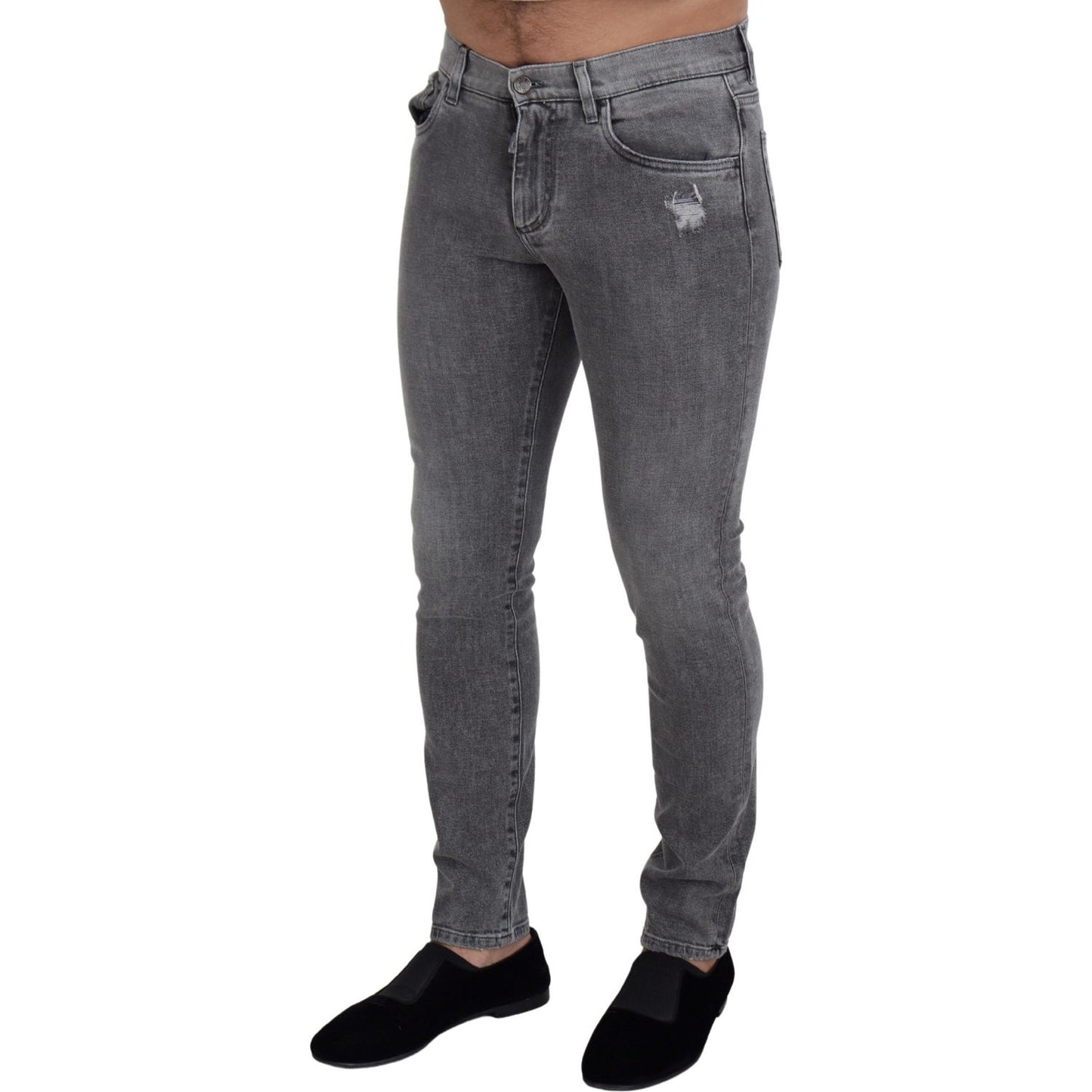 Dolce & Gabbana Chic Grey Washed Denim Pants Dolce & Gabbana Dark Slate Gray