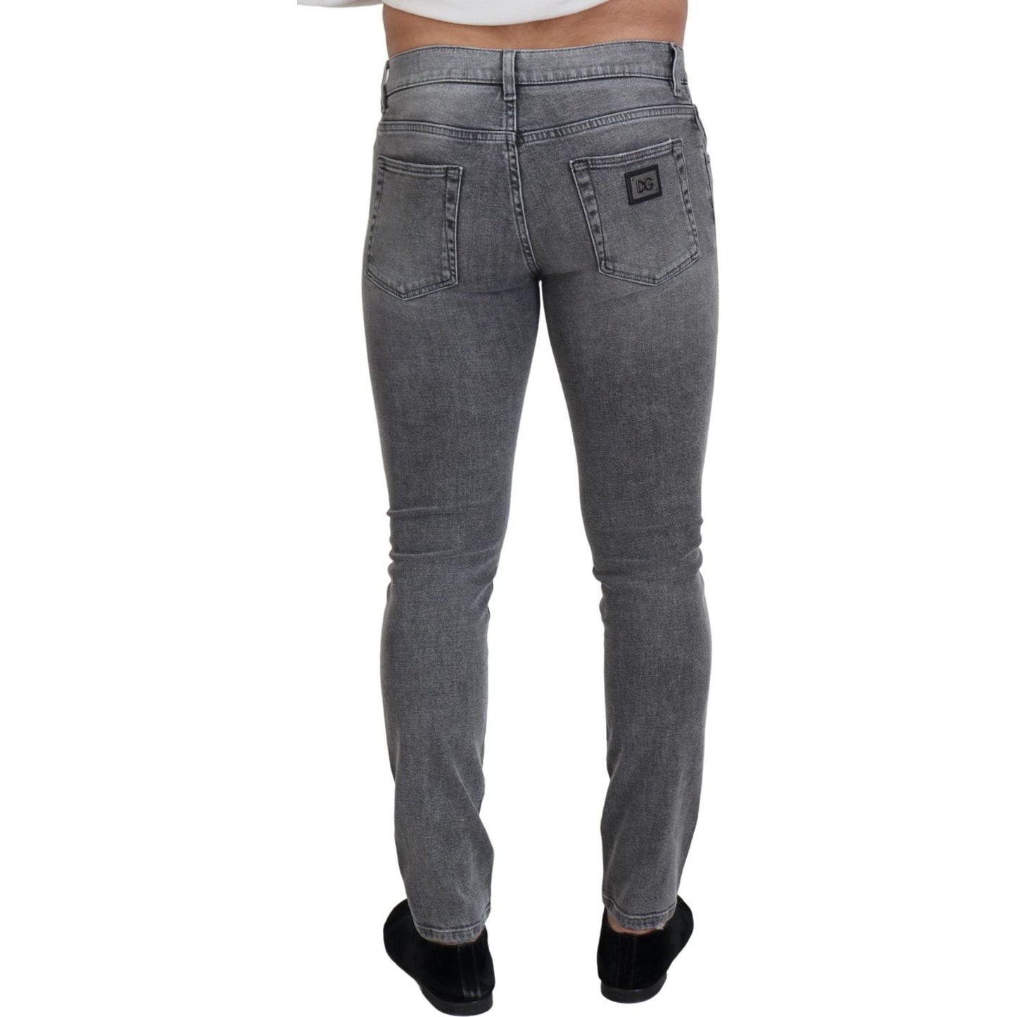 Dolce & Gabbana Chic Grey Washed Denim Pants Dolce & Gabbana Dark Slate Gray