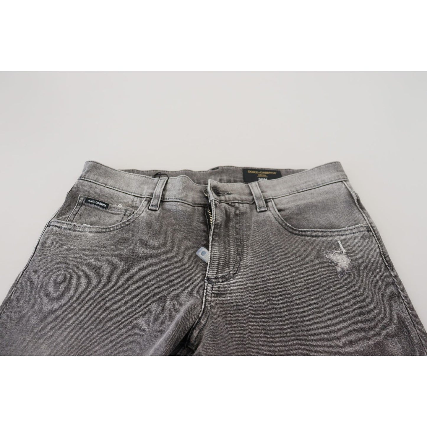 Dolce & Gabbana Chic Grey Washed Denim Pants Dolce & Gabbana Light Gray