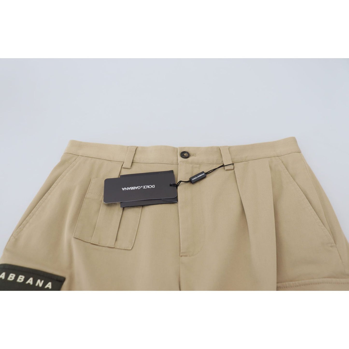 Dolce & Gabbana Elegant Beige Cotton Blend Designer Shorts Dolce & Gabbana Rosy Brown