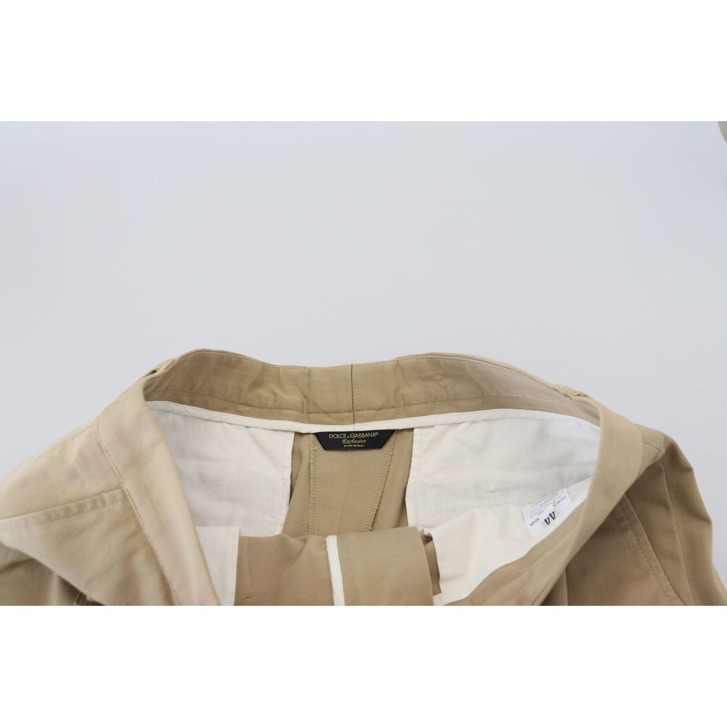 Dolce & Gabbana Elegant Beige Cotton Blend Designer Shorts Dolce & Gabbana Light Gray