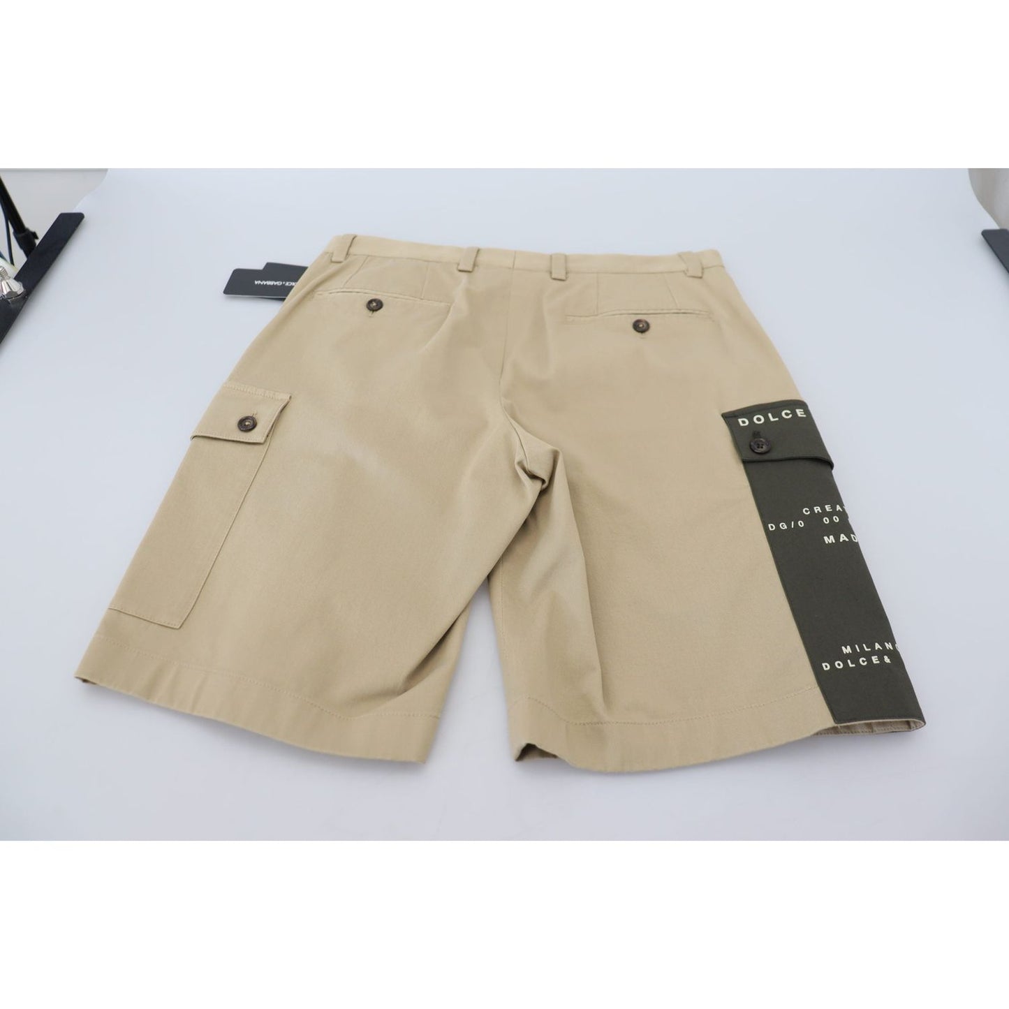 Dolce & Gabbana Elegant Beige Cotton Blend Designer Shorts Dolce & Gabbana Gray