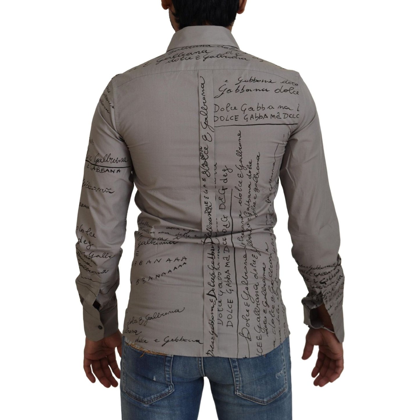Dolce & Gabbana Elegant Slim Fit Cotton Dress Shirt Dolce & Gabbana Dim Gray