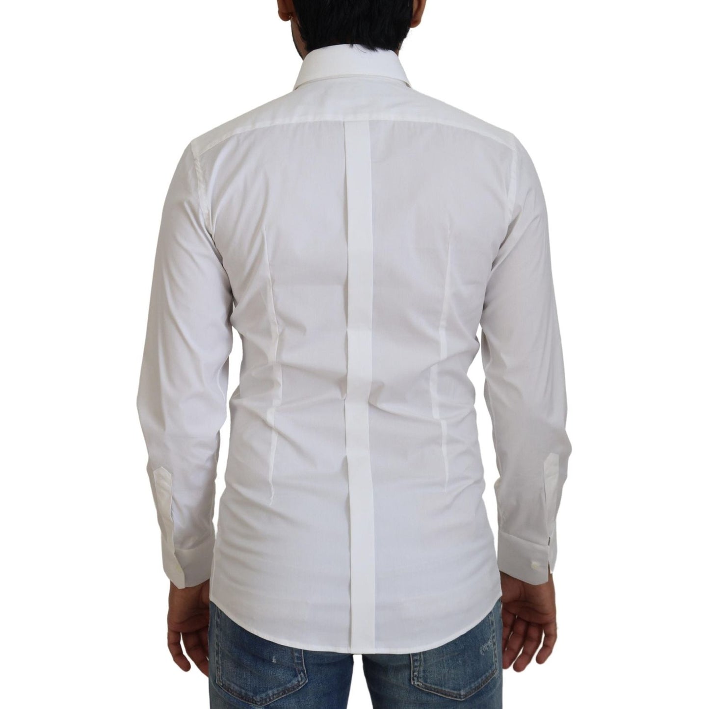 Dolce & Gabbana Dazzling White Slim Fit Dress Shirt Dolce & Gabbana Gray