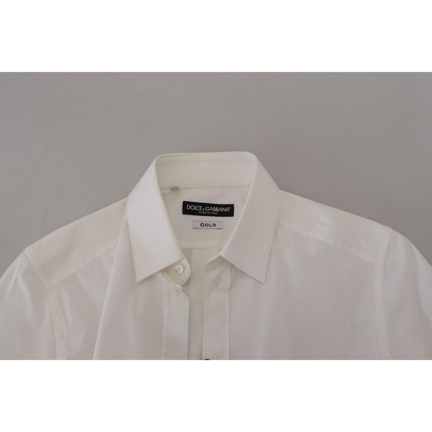 Dolce & Gabbana Dazzling White Slim Fit Dress Shirt Dolce & Gabbana Dark Gray