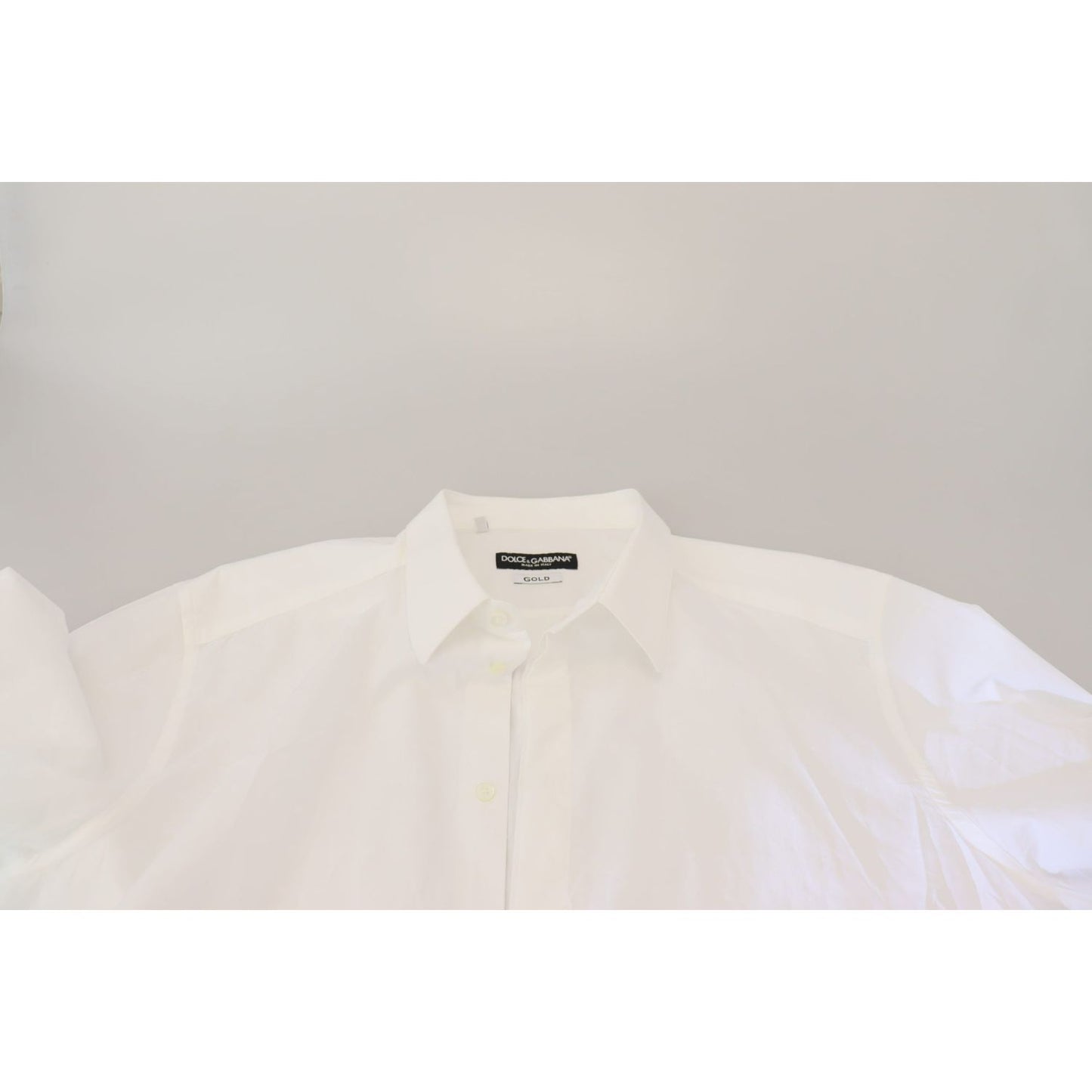 Dolce & Gabbana Elegance Reimagined White Cotton Dress Shirt Dolce & Gabbana Light Gray