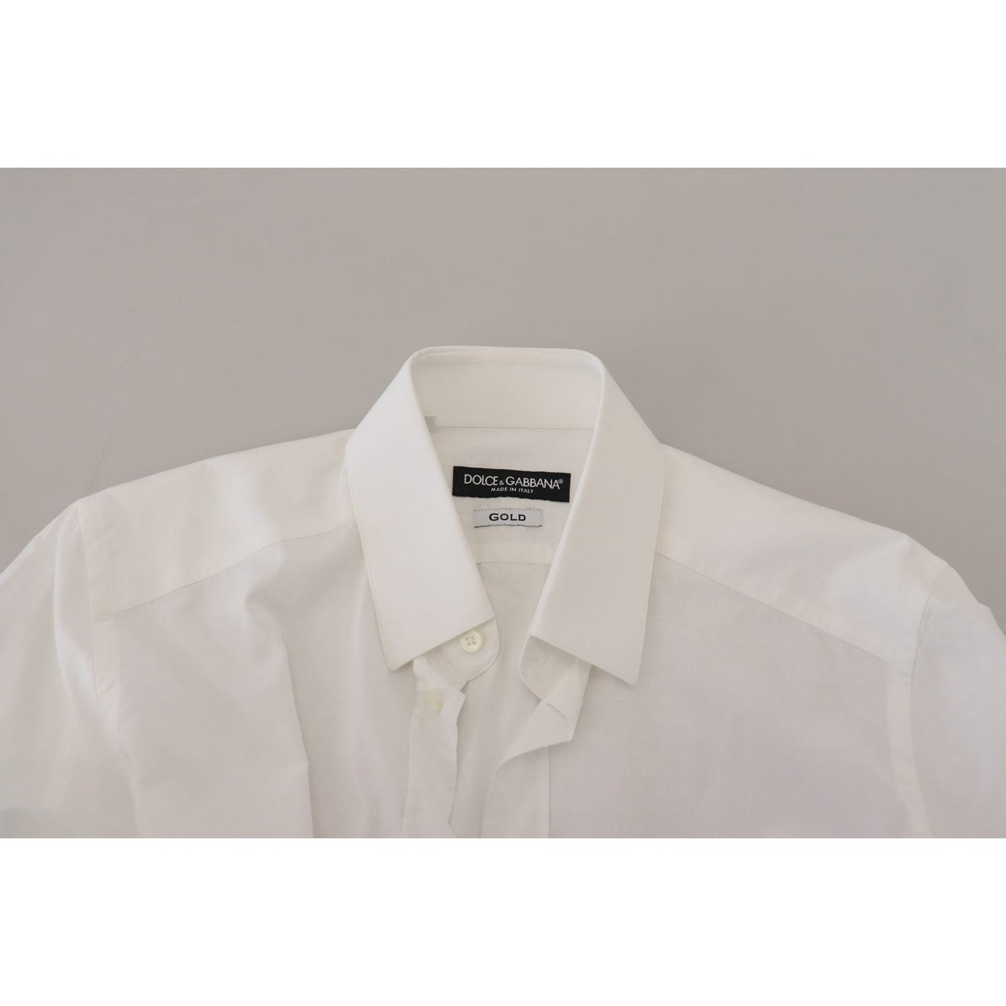 Dolce & Gabbana Elegant White Cotton Dress Shirt Slim Fit Dolce & Gabbana Gray