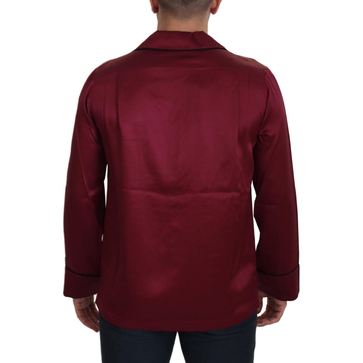 Dolce & Gabbana Elegant Silk Red Nightshirt Pajama Dolce & Gabbana Dark Red