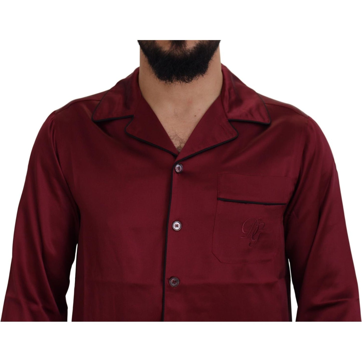 Dolce & Gabbana Elegant Silk Red Nightshirt Pajama Dolce & Gabbana Dark Red