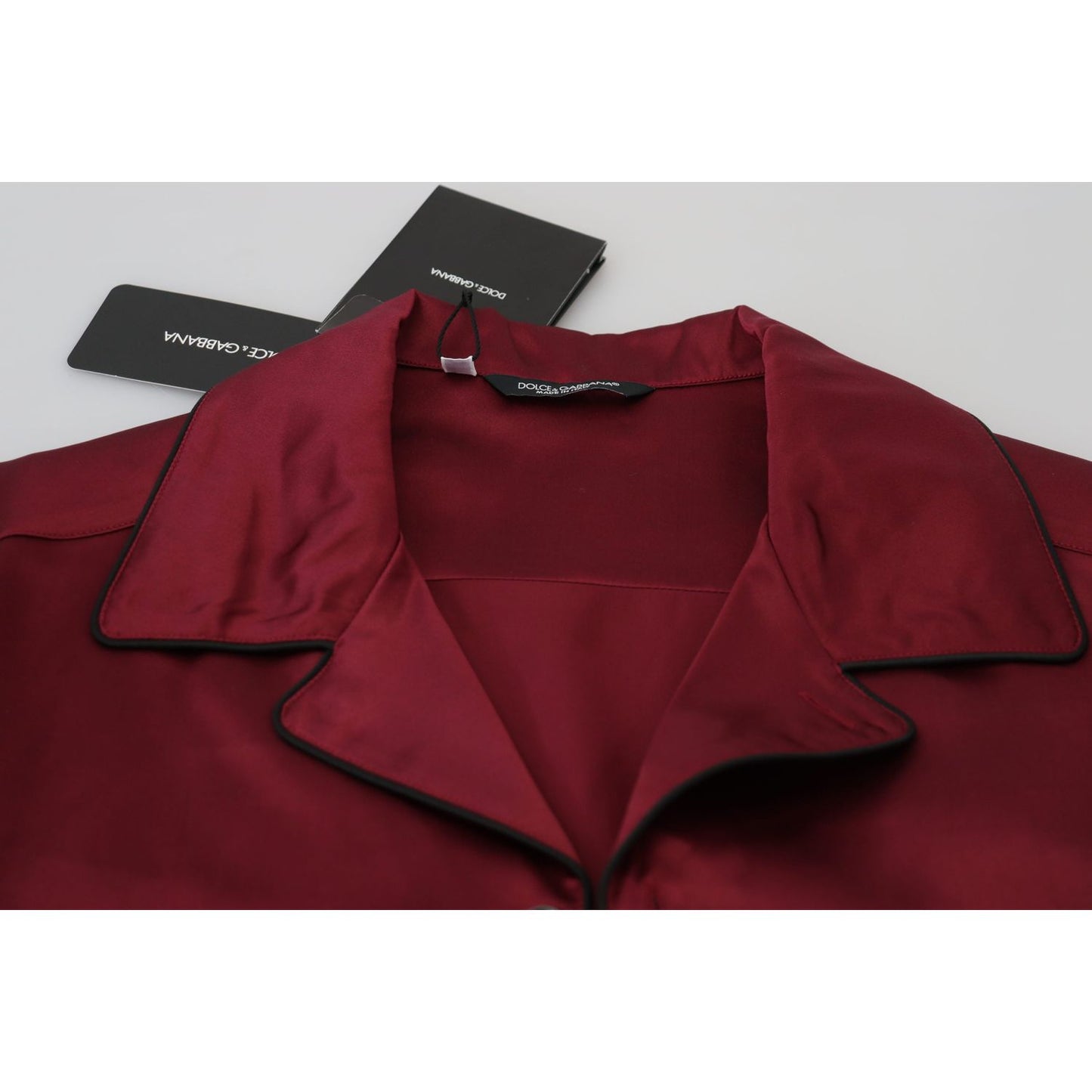 Dolce & Gabbana Elegant Silk Red Nightshirt Pajama Dolce & Gabbana Dark Red